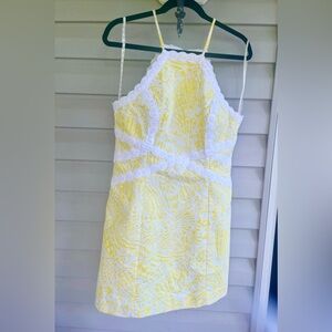Lilly Pulitzer yellow white coin dress, NWOT, size 10